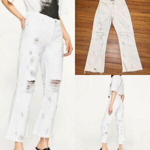 ZARA seriously destroyed ripped denim
